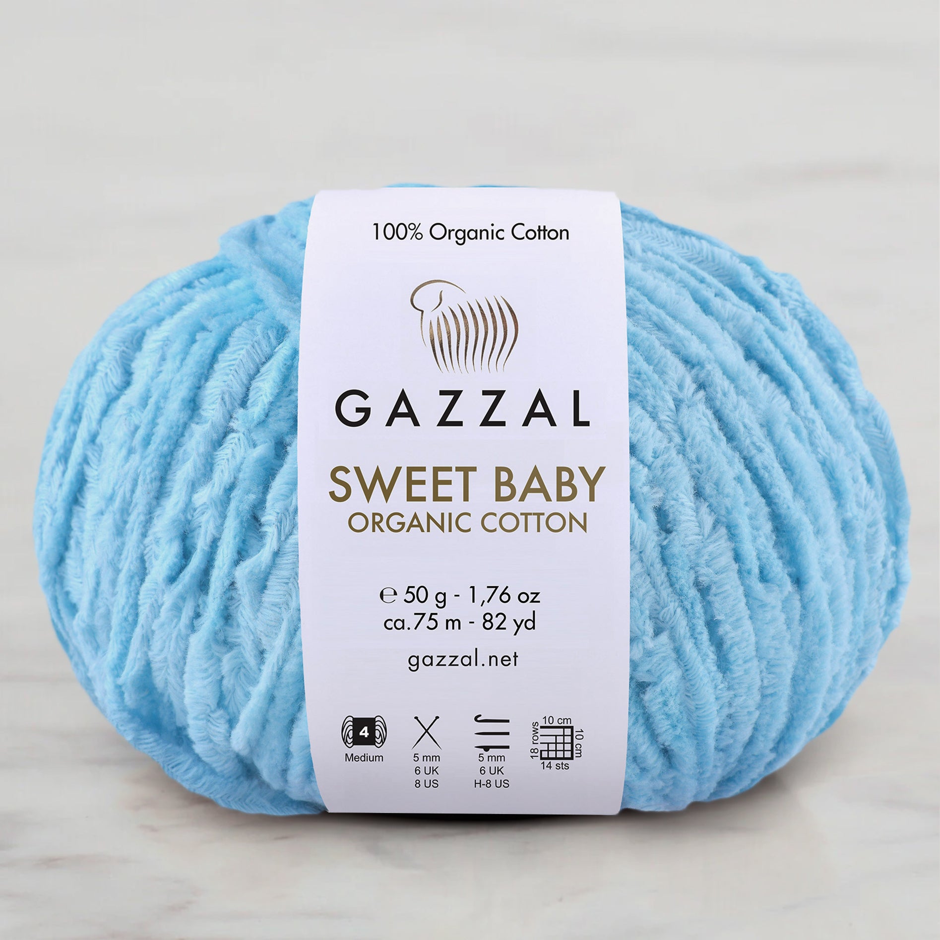 Gazzal Sweet Baby Organic Cotton Mavi El Örgü İpi – 2608